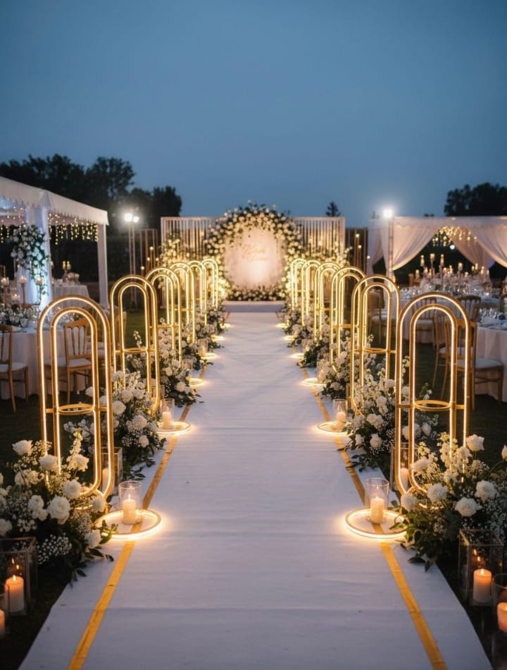 Neon Gold Arches Walkway
